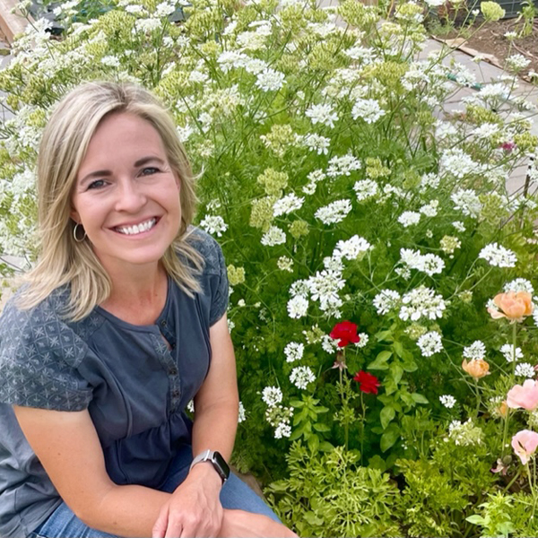 Erin Shepherd in her garden