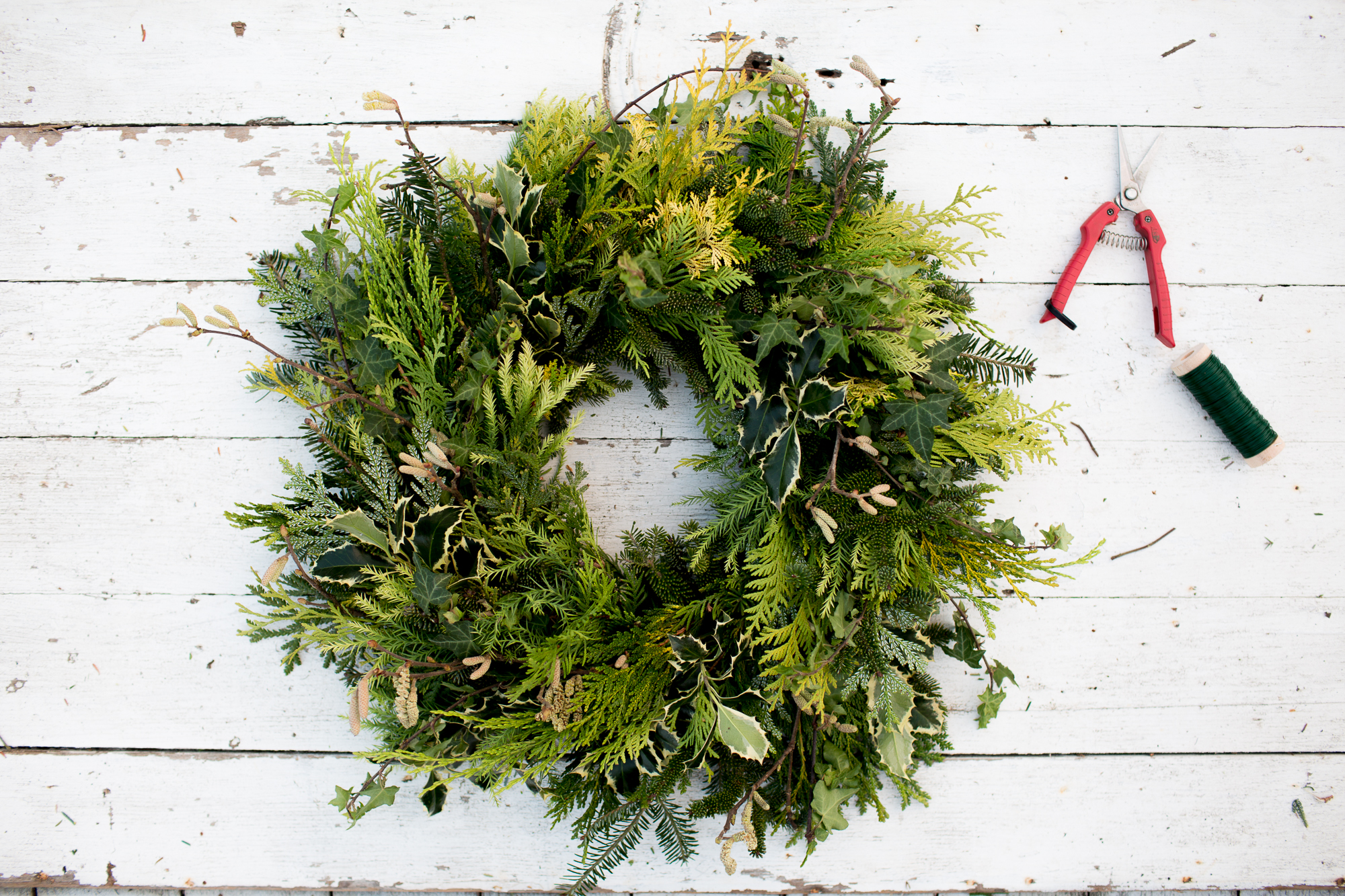 foraged evergreen wreath